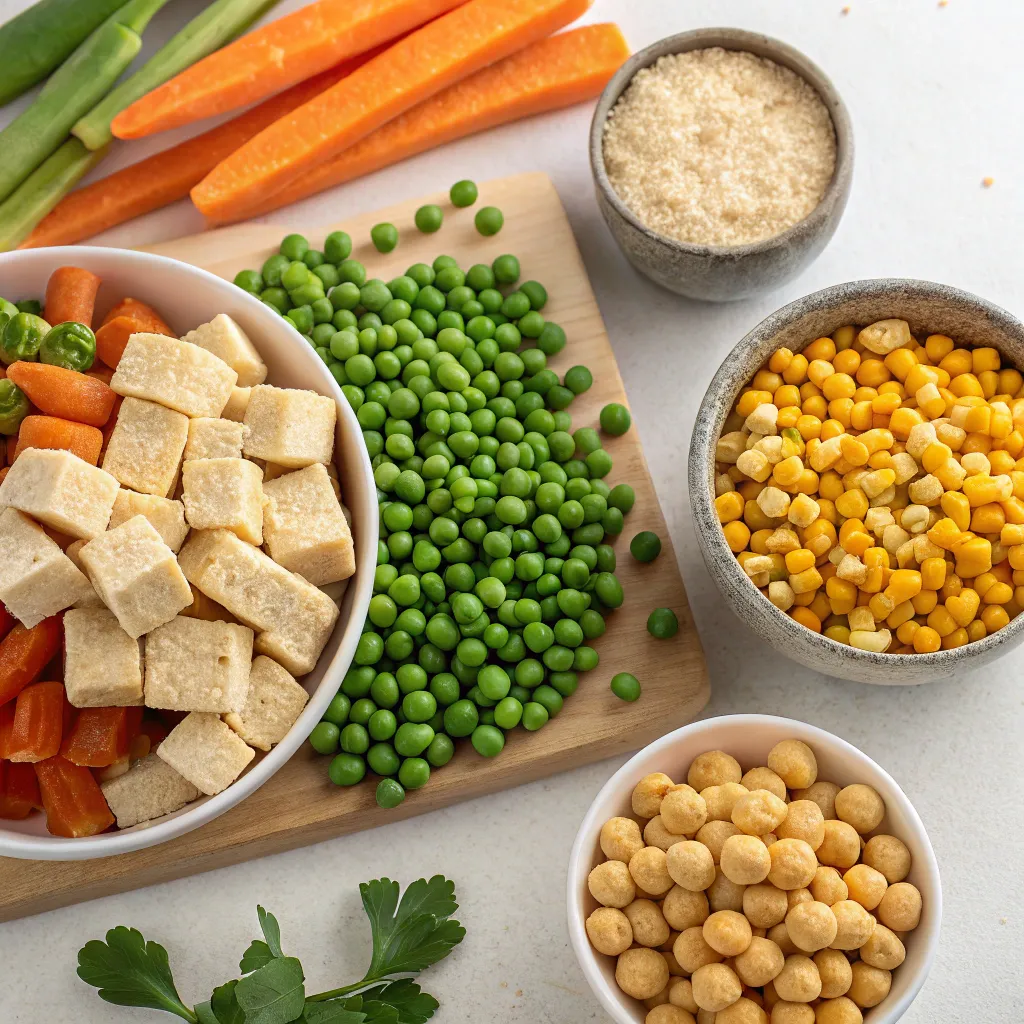 Vegan frozen meal ingredients